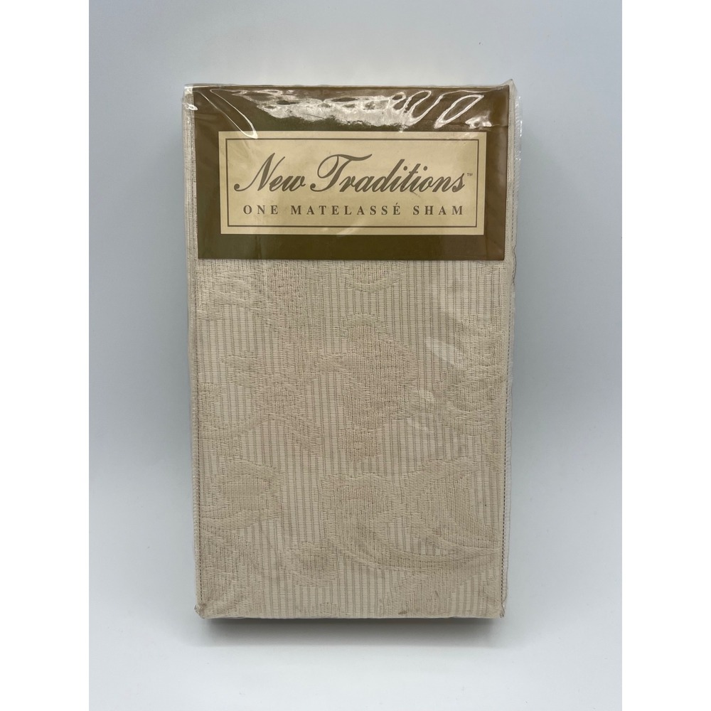 Vintage Matelasse Sham Cream Cotton Textured Bedding  New Traditions‎ Sears - Picture 2 of 9